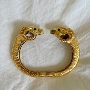 Vintage KJL- Kenneth Jay Lane for Avon gold tone rams head bracelet